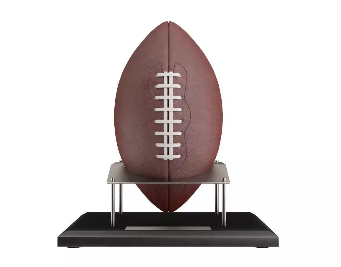 American Football Ball With Stand 3D model_0