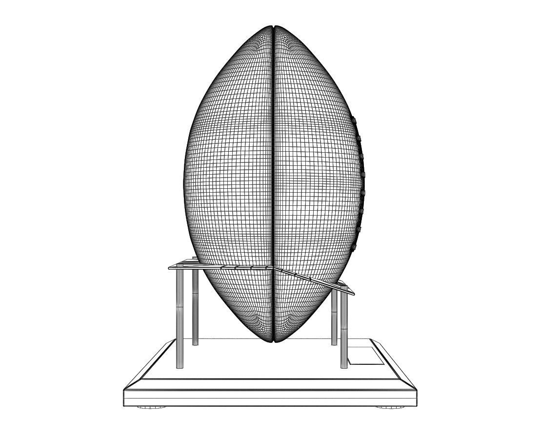 American Football Ball With Stand 3D model_5