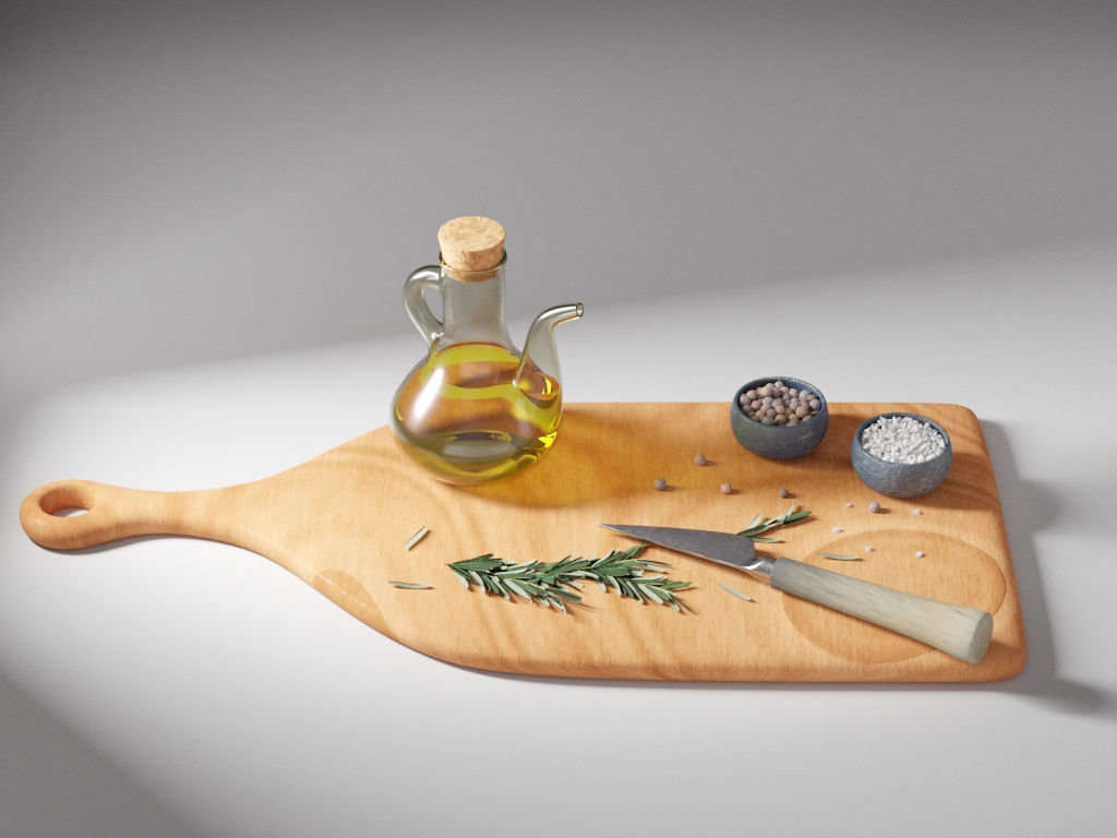 Olive Oil Seasonings Set 3D model_1
