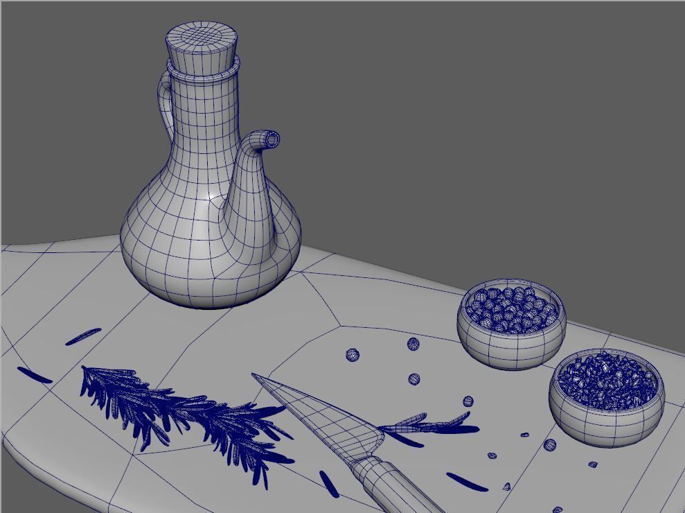 Olive Oil Seasonings Set 3D model_4