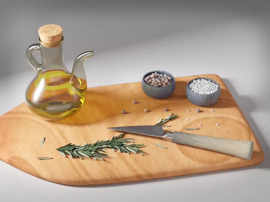 Olive Oil Seasonings Set 3D model_0