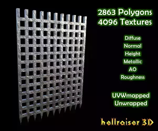 Fort Gate - PBR - Textured