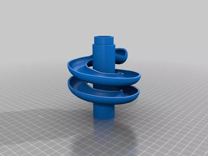 Marble Run Spiral - Single Column Halfpipe Free 3D print model_0