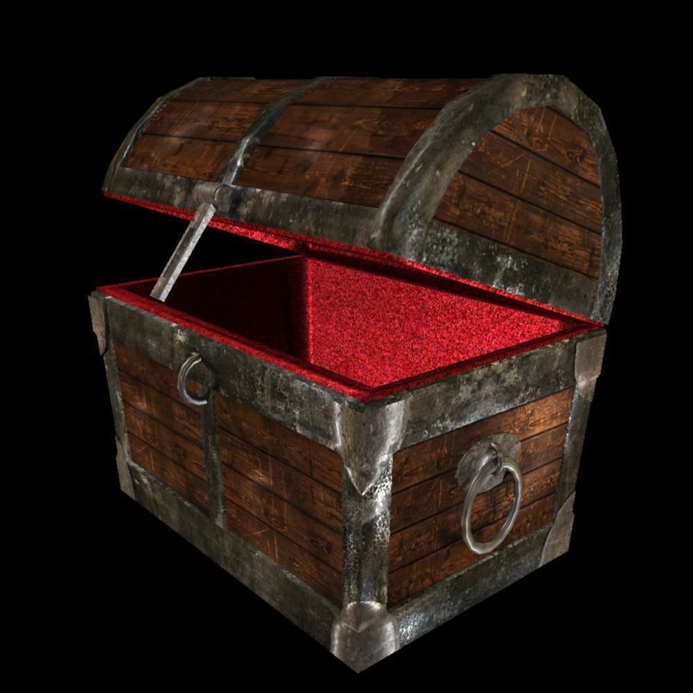 Medieval Chest Low-poly 3D model_2