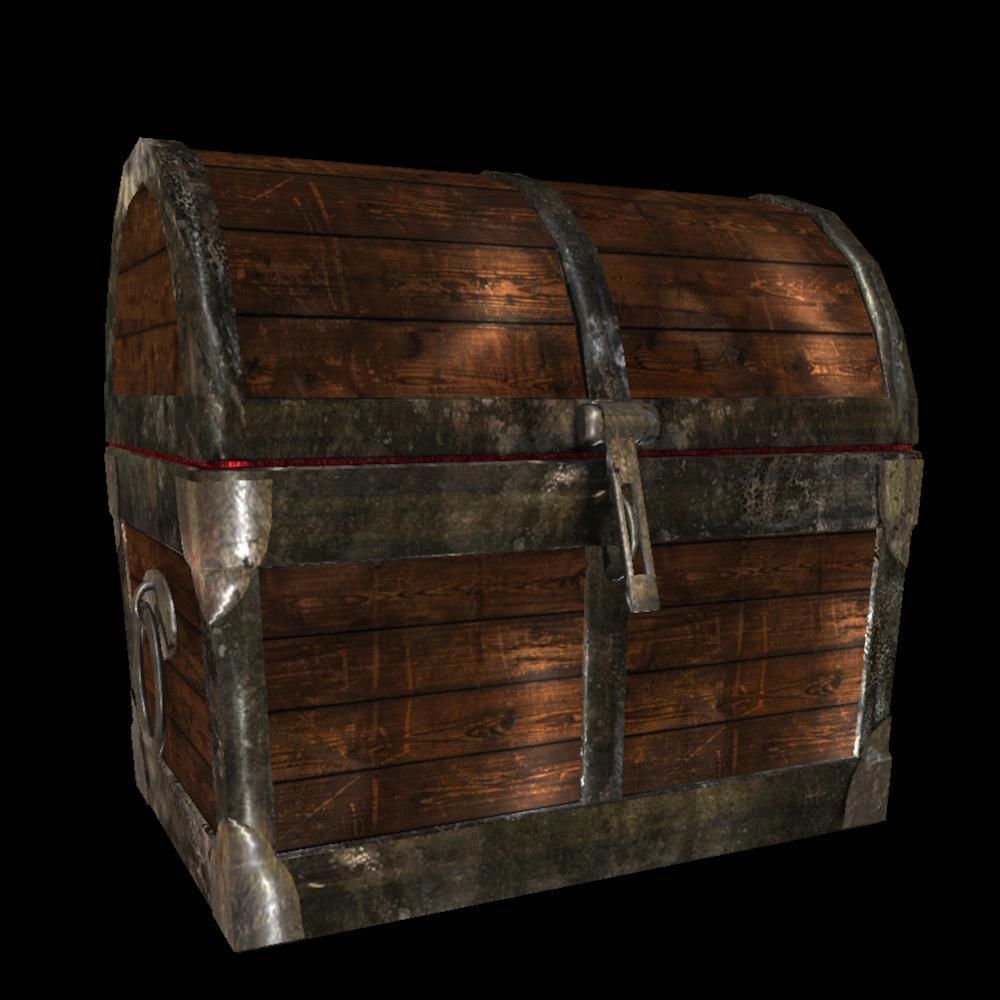 Medieval Chest Low-poly 3D model_4