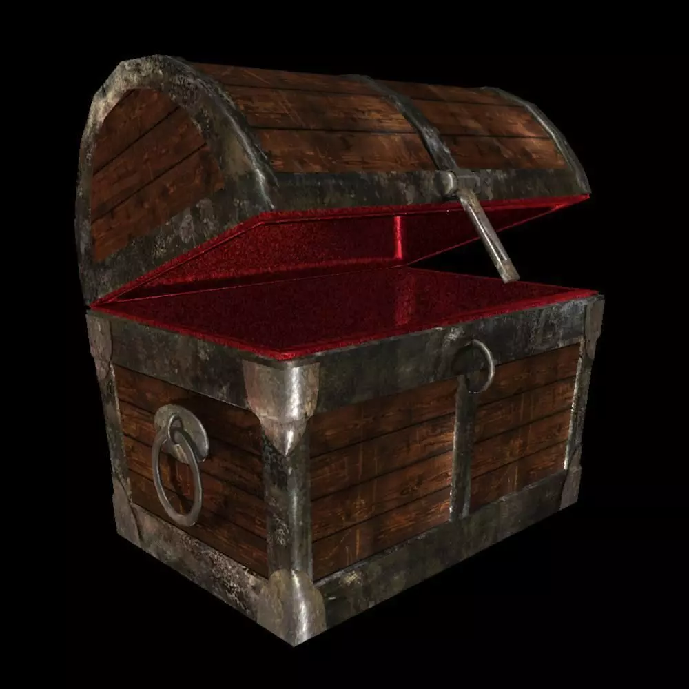 Medieval Chest Low-poly 3D model_0