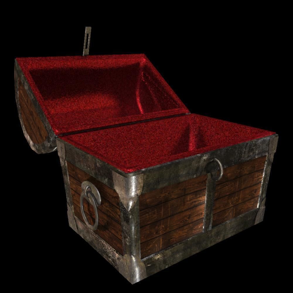Medieval Chest Low-poly 3D model_6