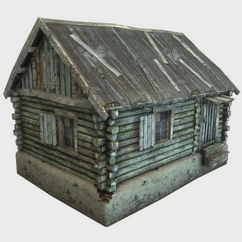 Old Wooden House Low-poly 3D model