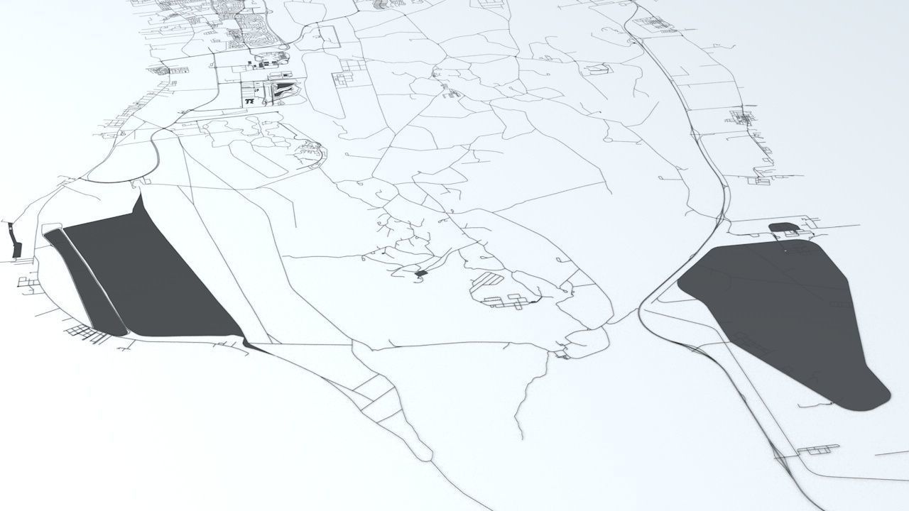 Bahrain Road Network and Streets 3D model_5