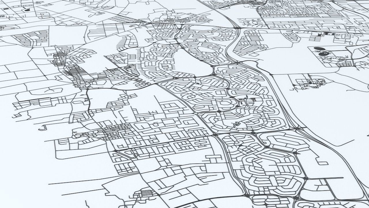Bahrain Road Network and Streets 3D model_4