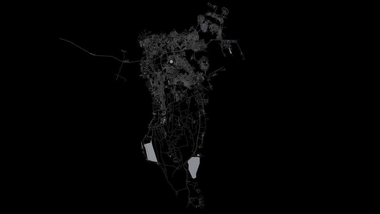 Bahrain Road Network and Streets 3D model_7