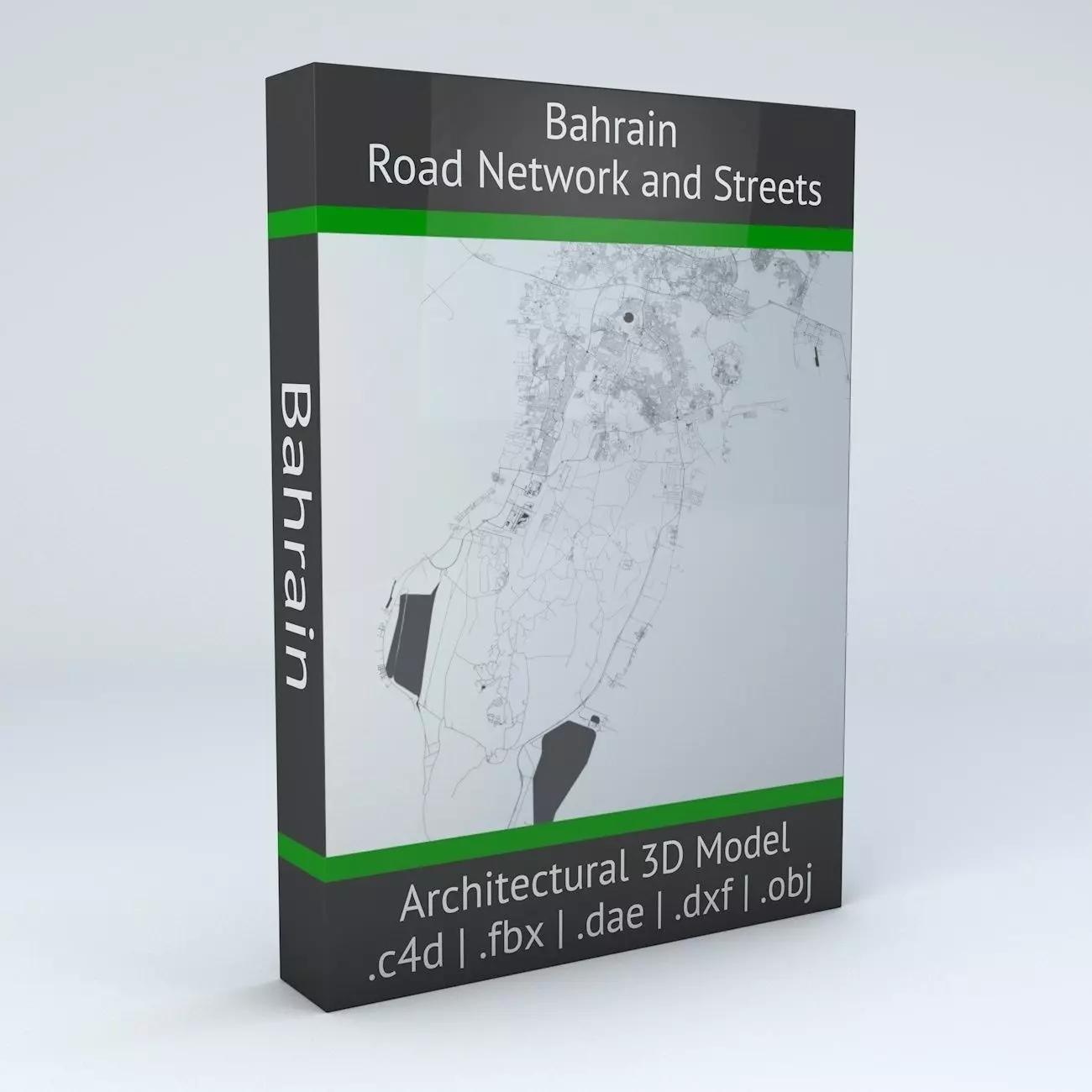 Bahrain Road Network and Streets 3D model_0