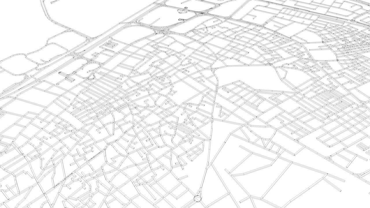 Bahrain Road Network and Streets 3D model_10