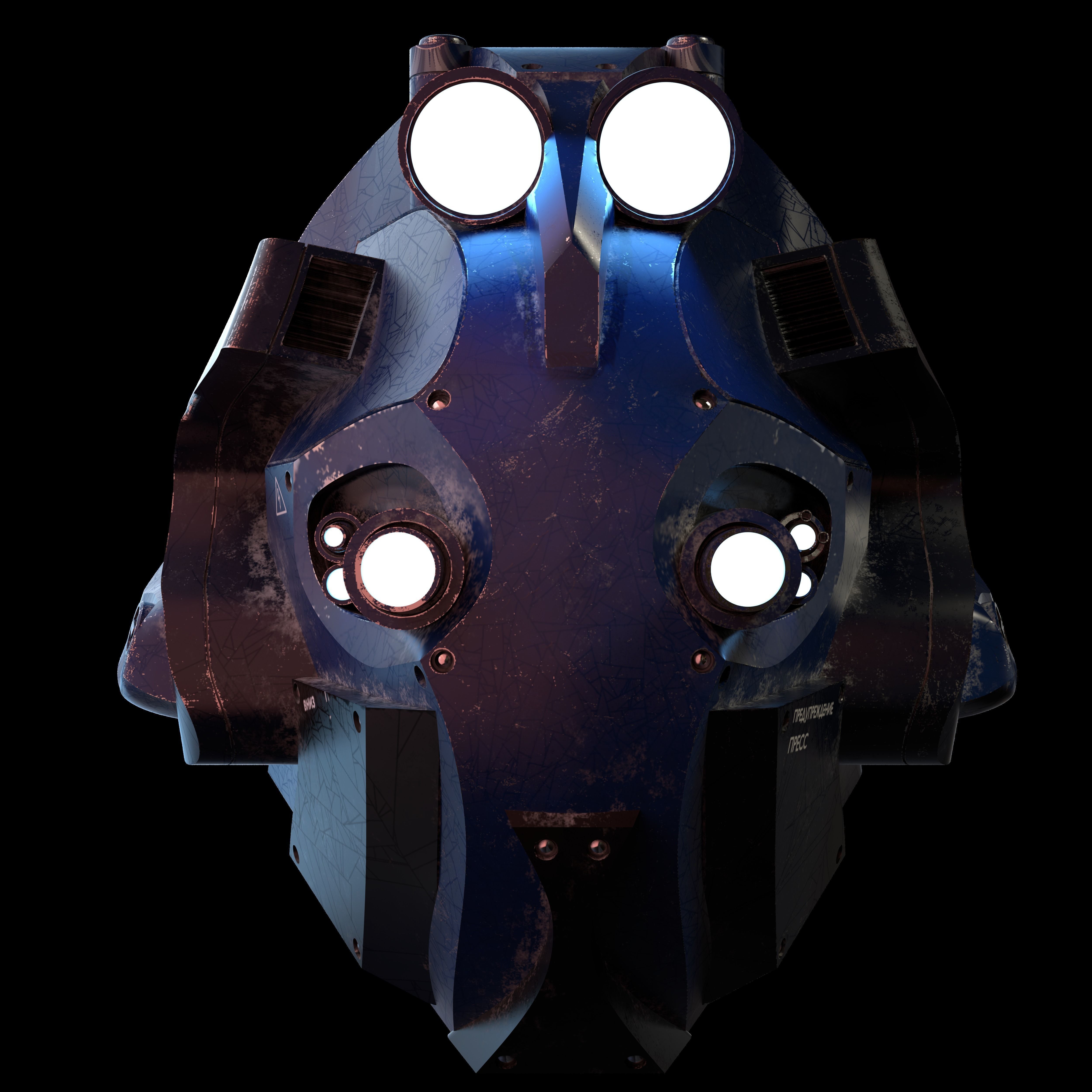 SciFi Helmet Model 3D model_2