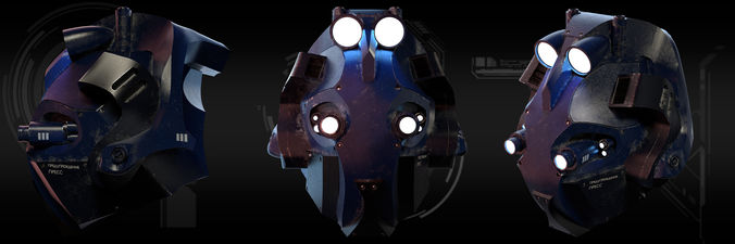 SciFi Helmet Model 3D model