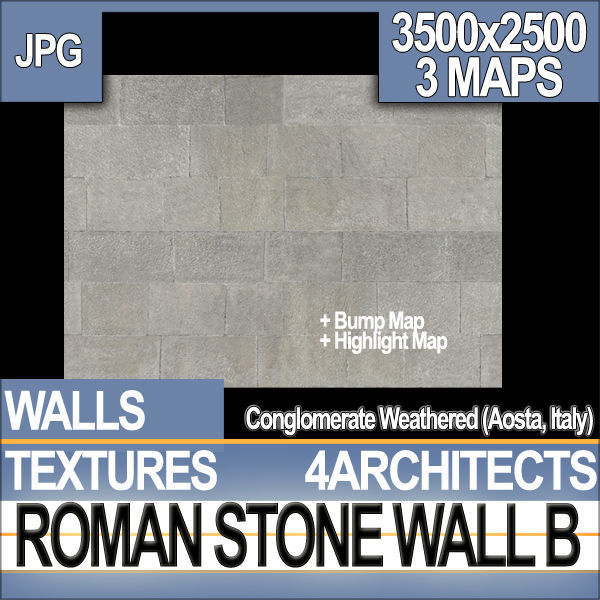 Roman Stone Wall B Aosta Texture_1