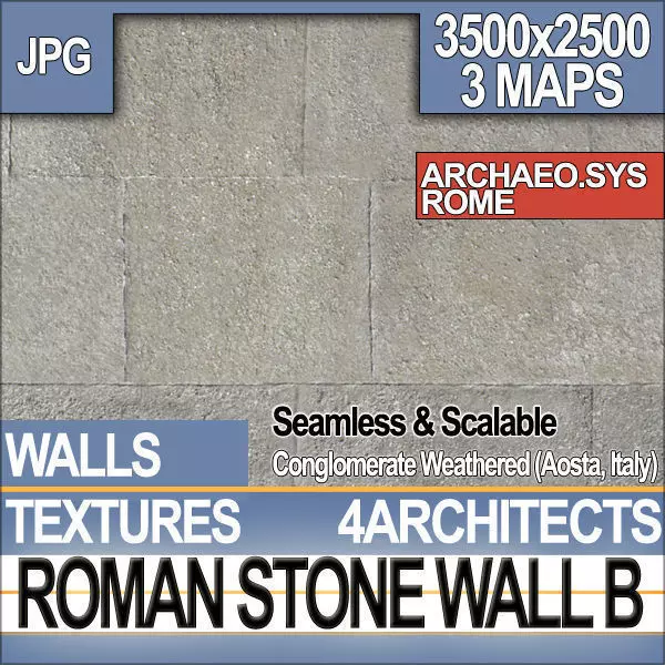 Roman Stone Wall B Aosta Texture_0