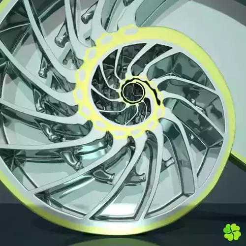 Nautilus shell metal sculpture low poly Low-poly 3D model