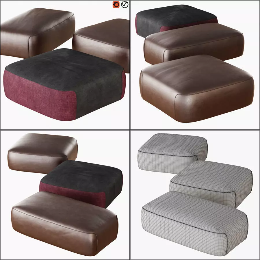 Pouf Franklin 3D model_0