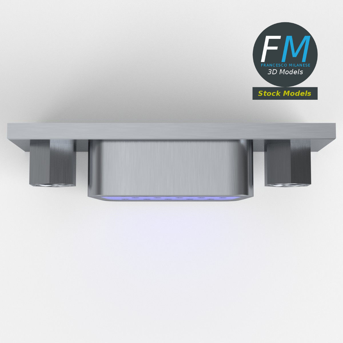 VGA female connector 1 3D model_6