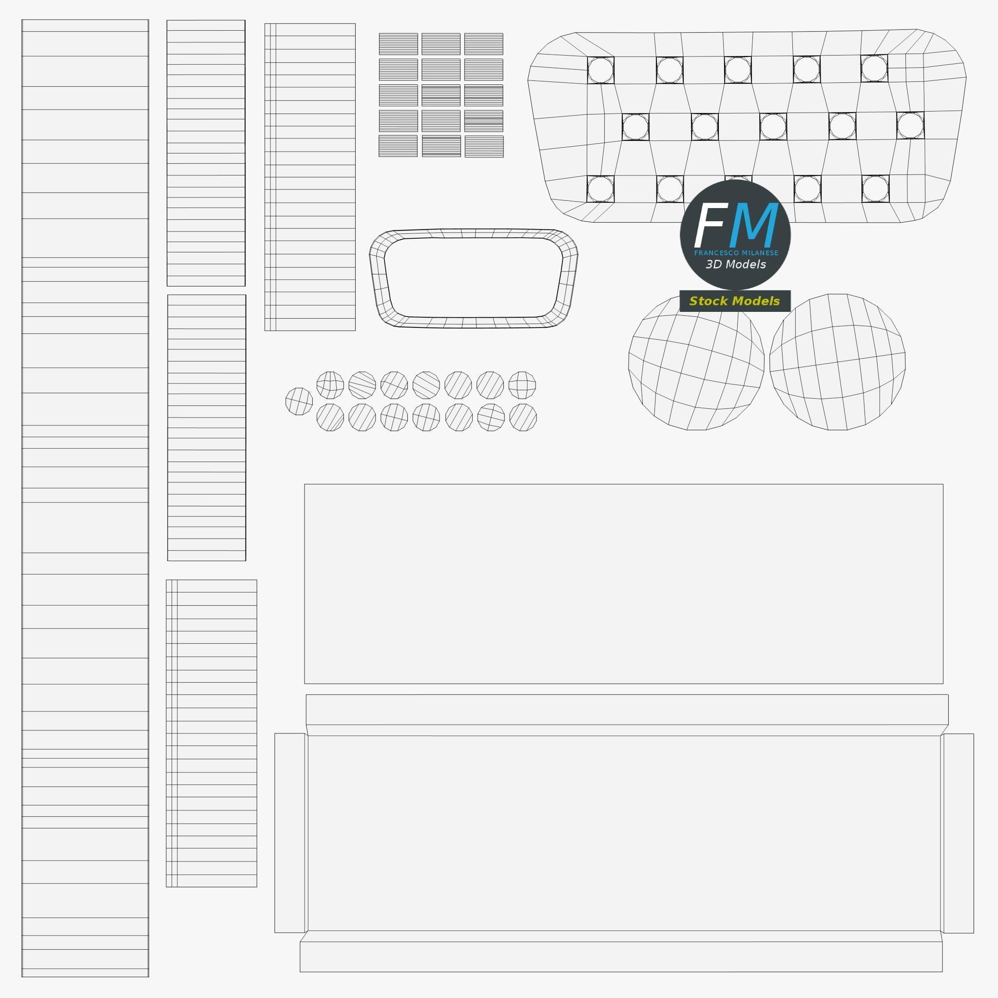 VGA female connector 1 3D model_11