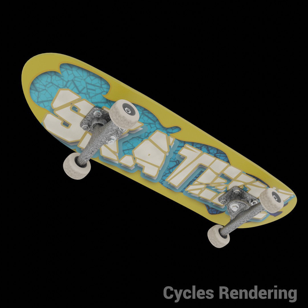 Skateboard - Highly Detailed - Low Poly Subdivs Low-poly 3D model_3
