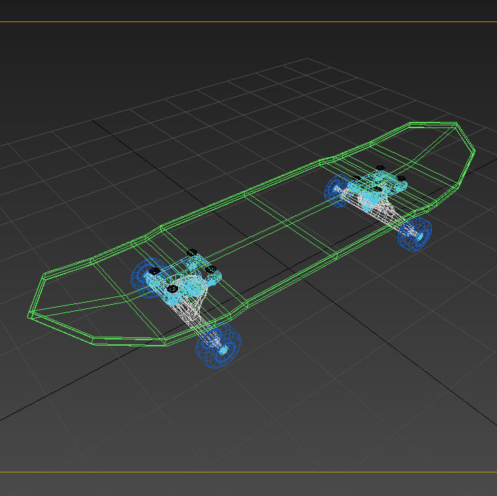 Skateboard - Highly Detailed - Low Poly Subdivs Low-poly 3D model_6