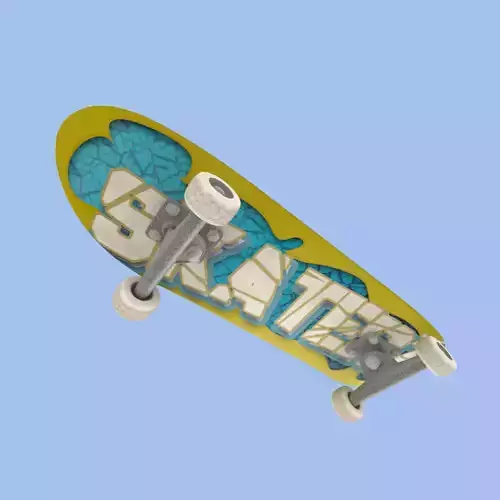 Skateboard - Highly Detailed - Low Poly Subdivs Low-poly 3D model