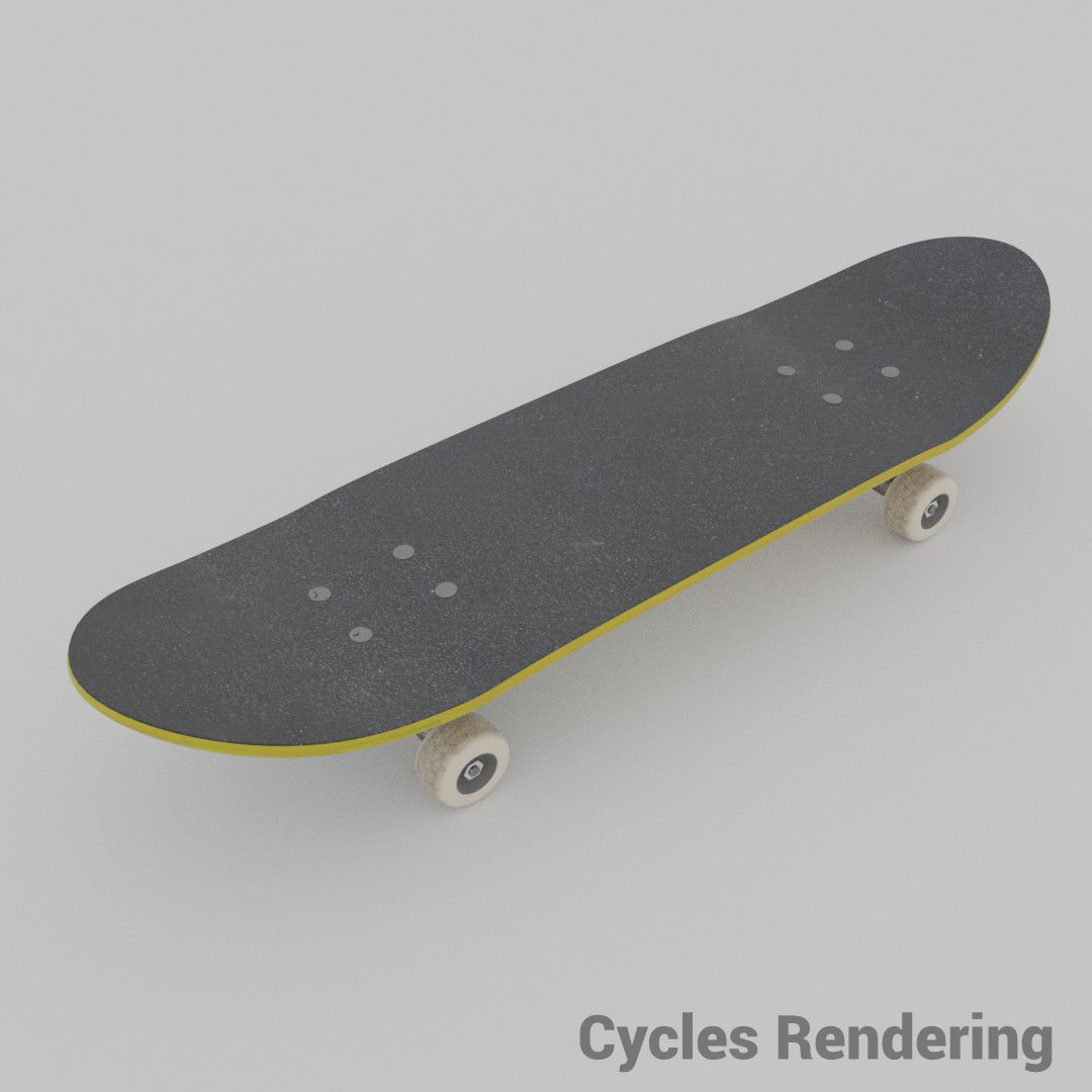 Skateboard - Highly Detailed - Low Poly Subdivs Low-poly 3D model_2