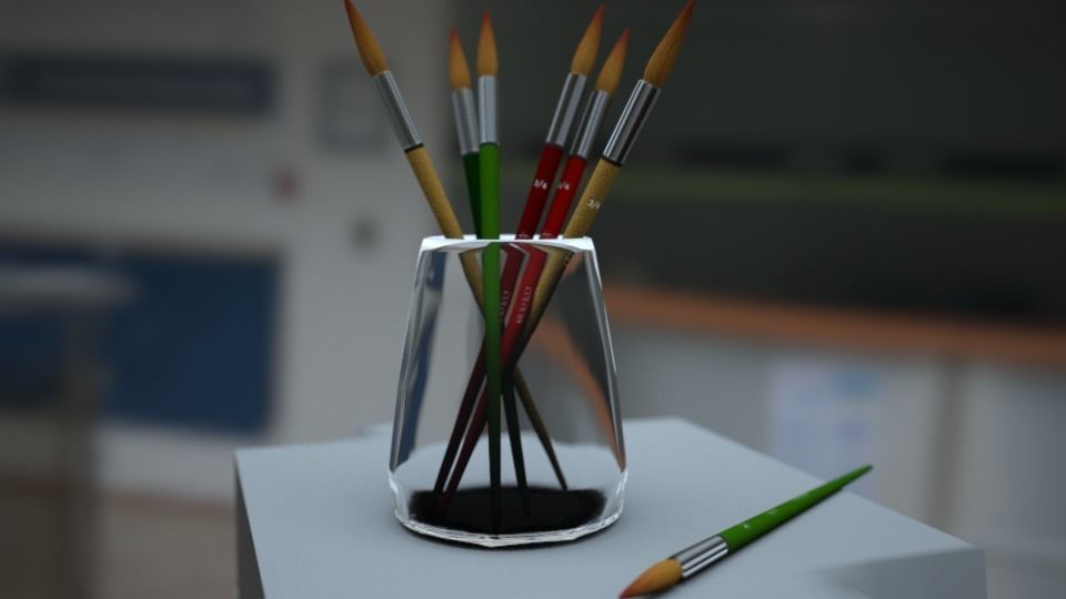 Paint Brushes 3D model_0