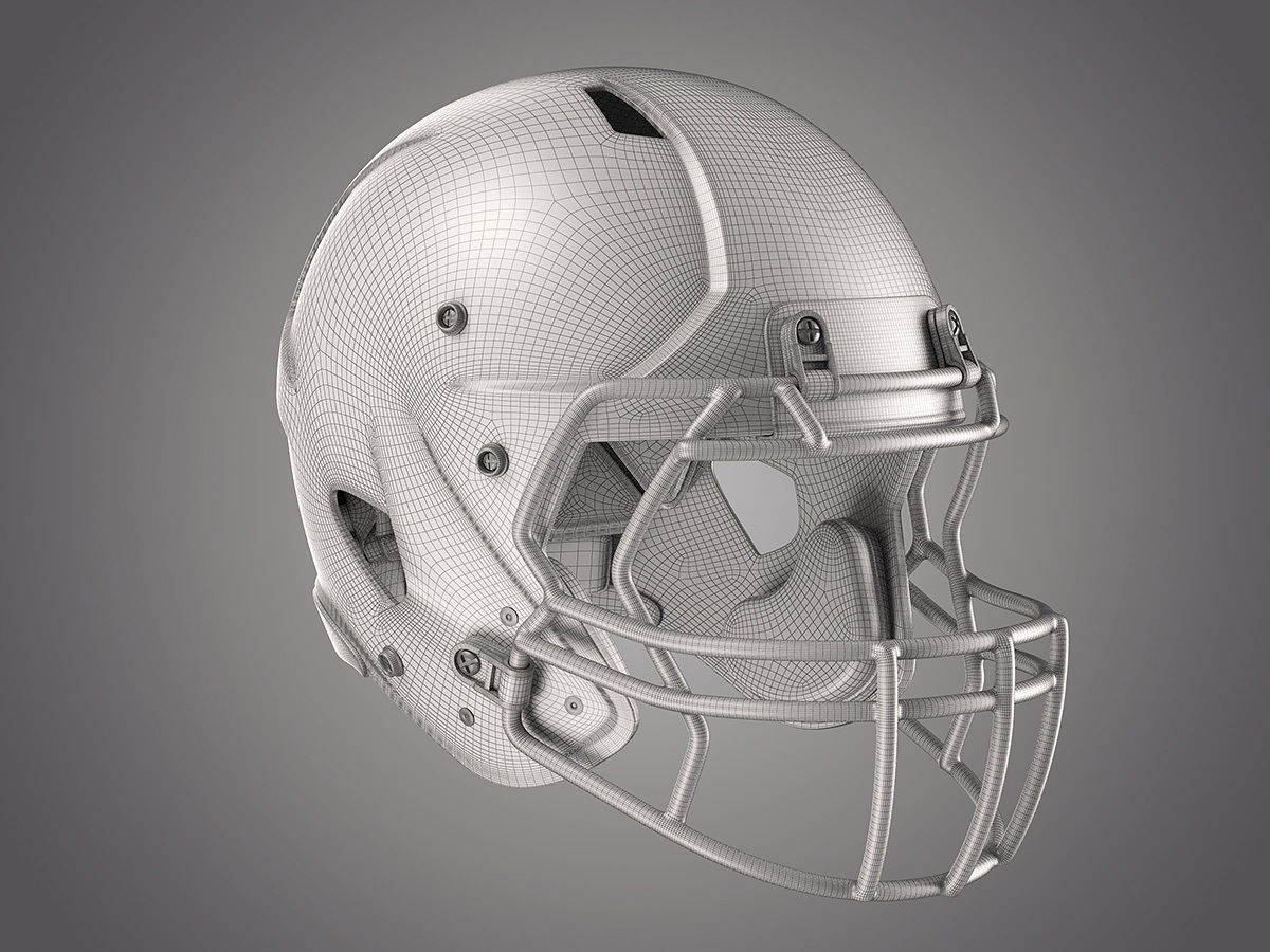Football Helmet 3D model_4
