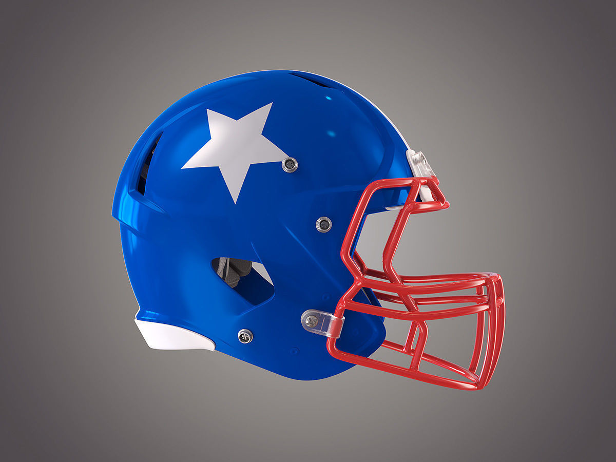 Football Helmet 3D model_3
