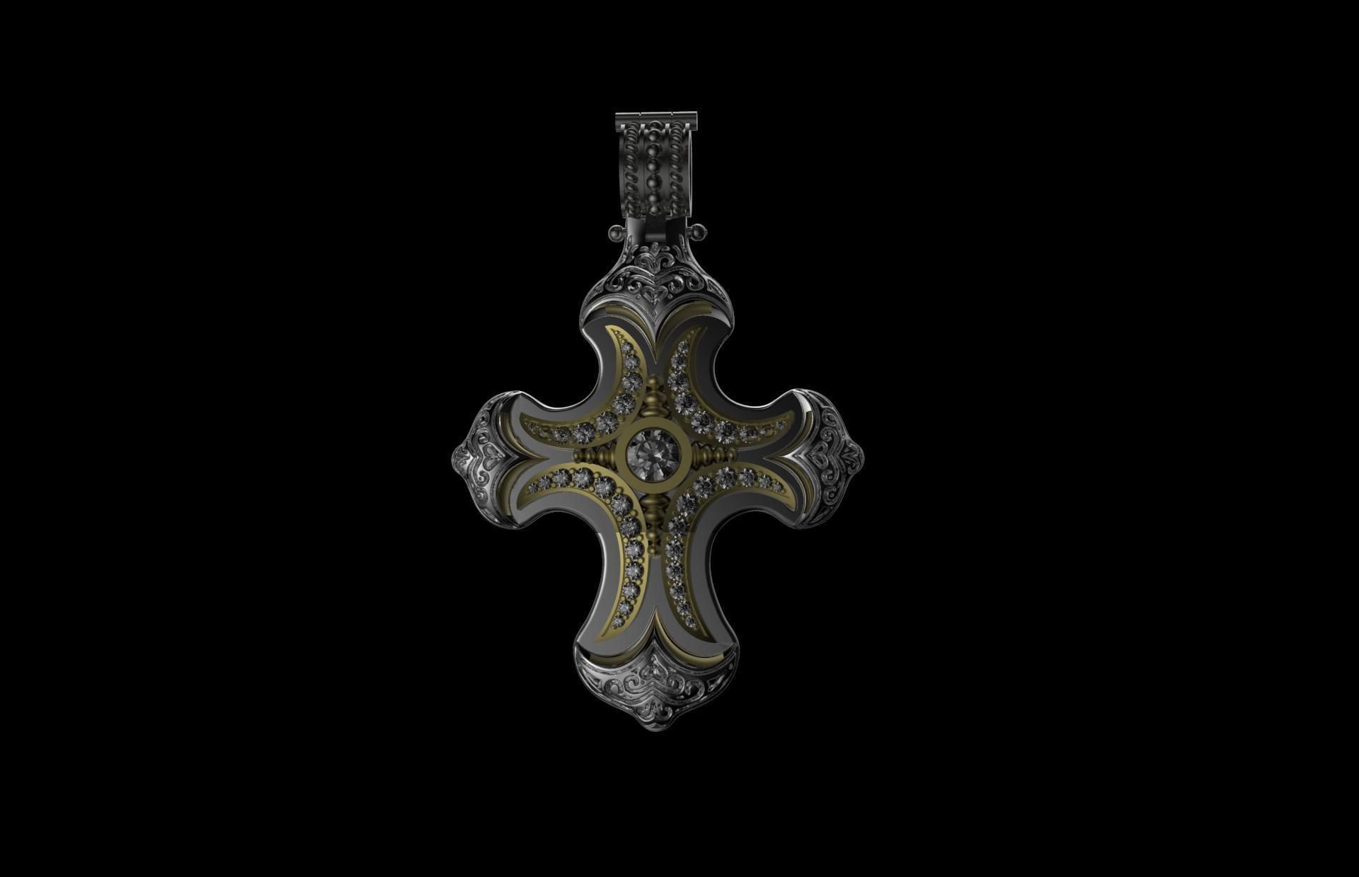 Konstantino cross 3D print model_4