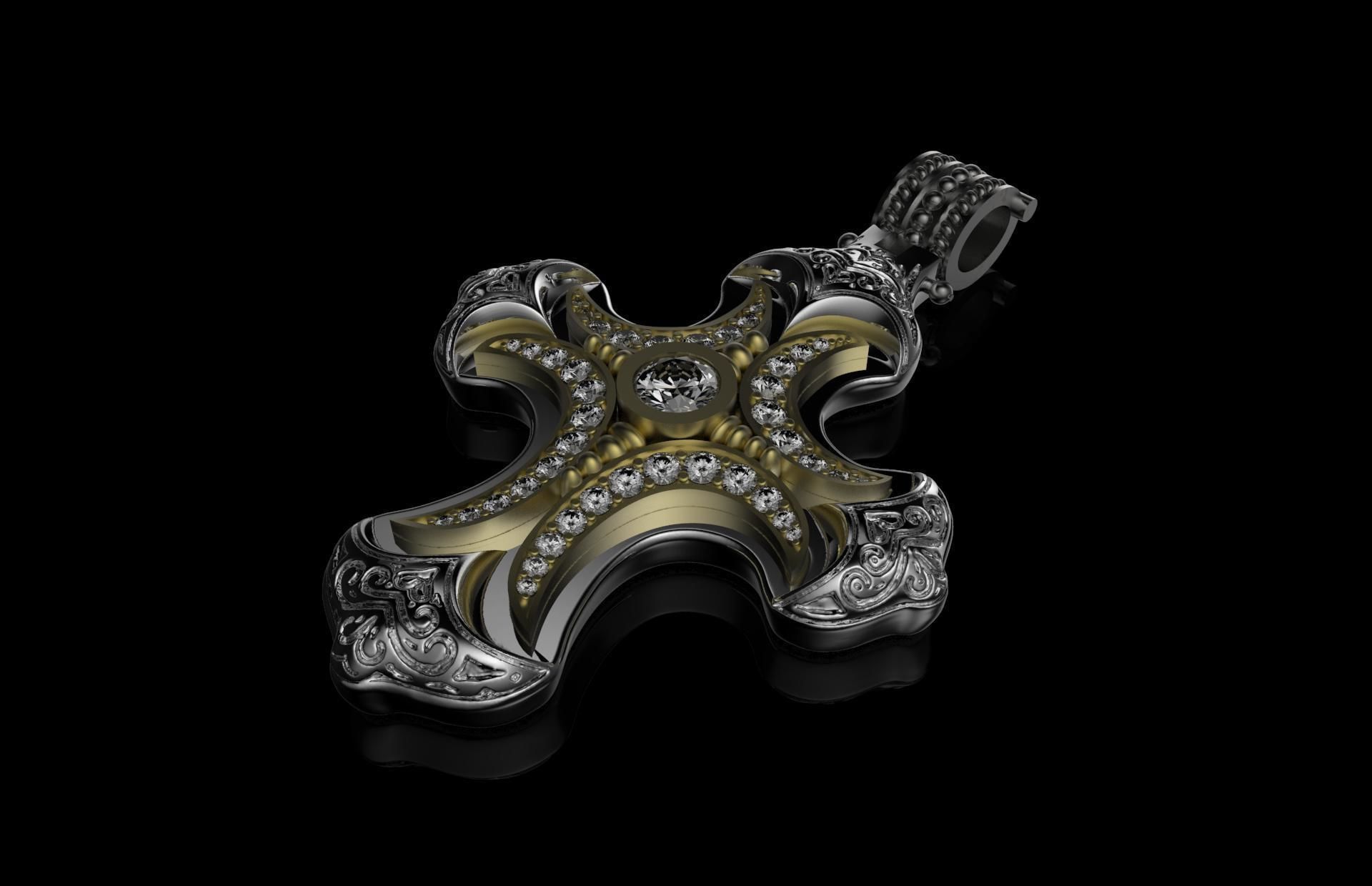 Konstantino cross 3D print model_3