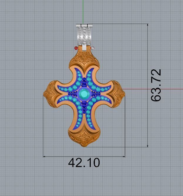 Konstantino cross 3D print model_6