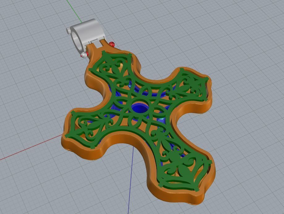 Konstantino cross 3D print model_8