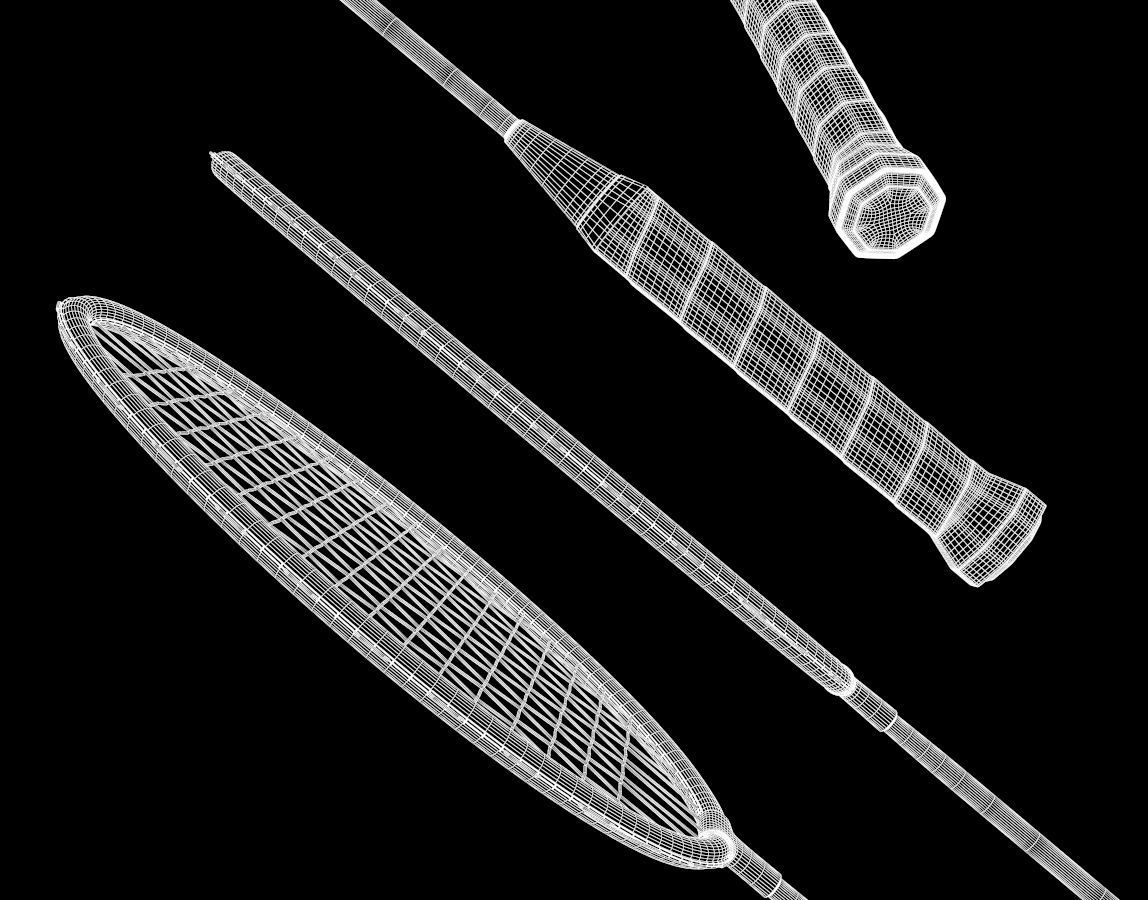 Badminton Racket 3D model_5