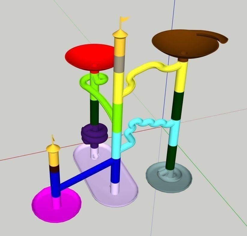 Marble run tall straight Free 3D print model_1