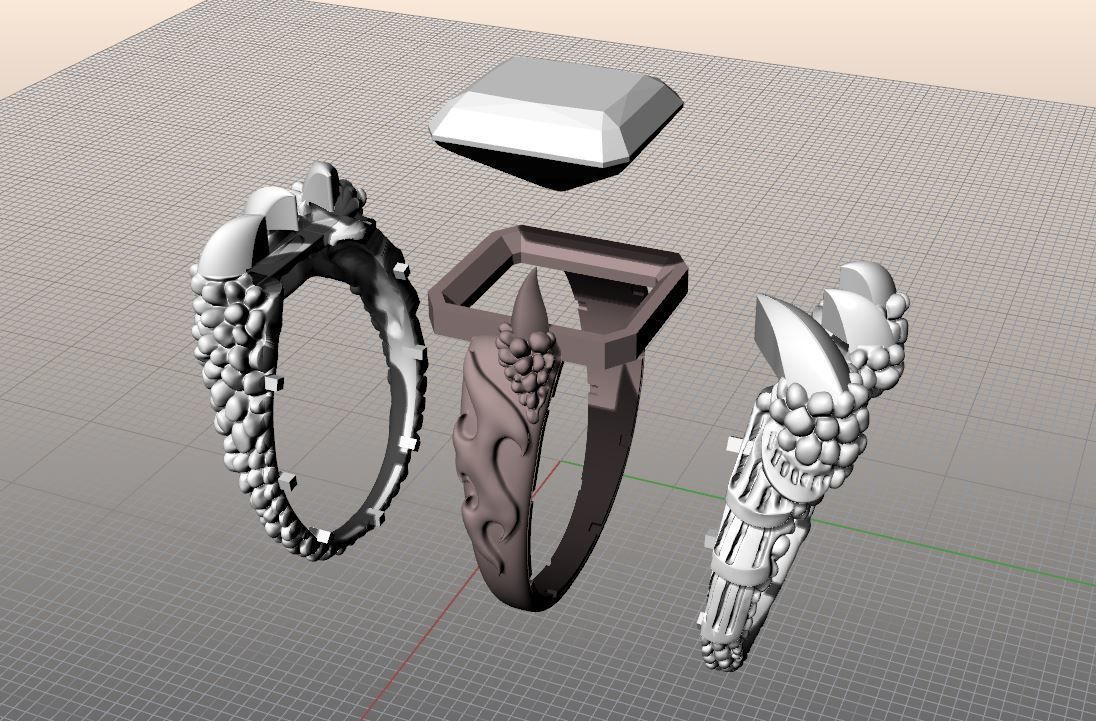 claw ring 3D print model_6