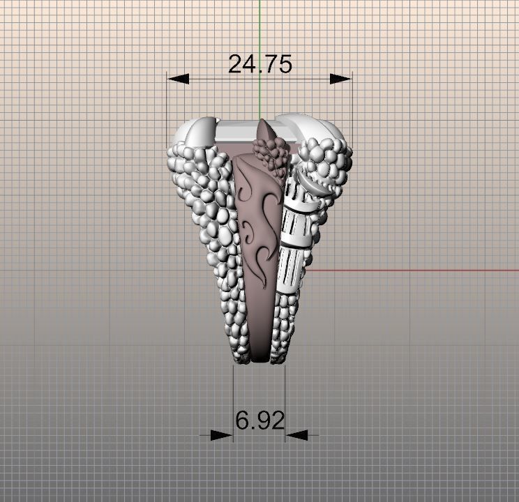 claw ring 3D print model_8