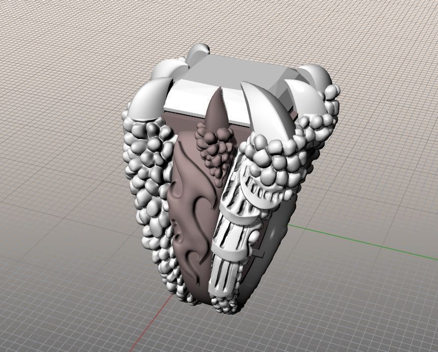 claw ring 3D print model_5
