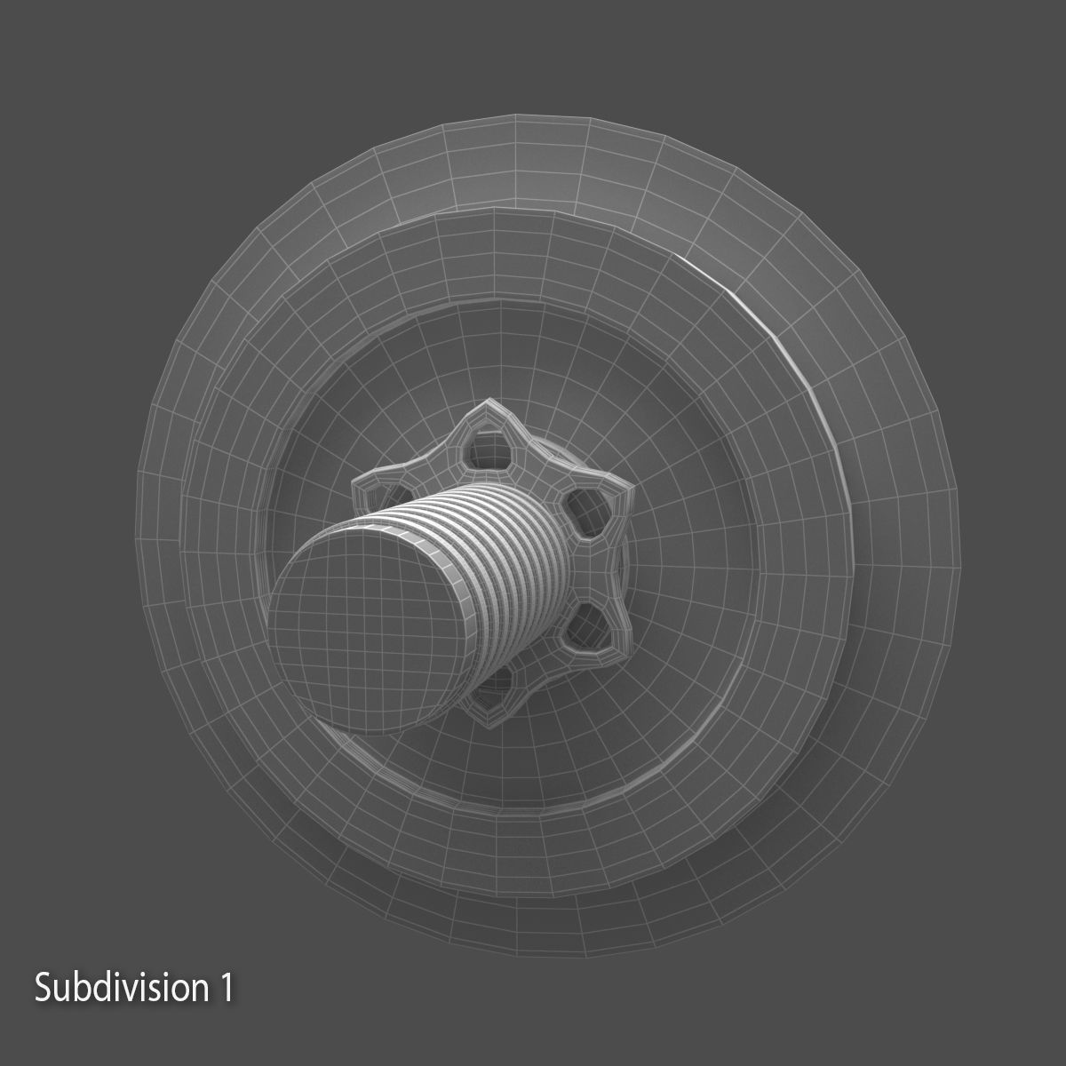 Dumbbell wheel with screw 3D model_12