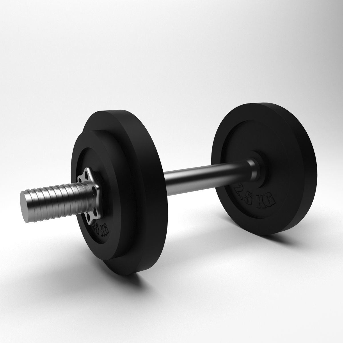 Dumbbell wheel with screw 3D model_1