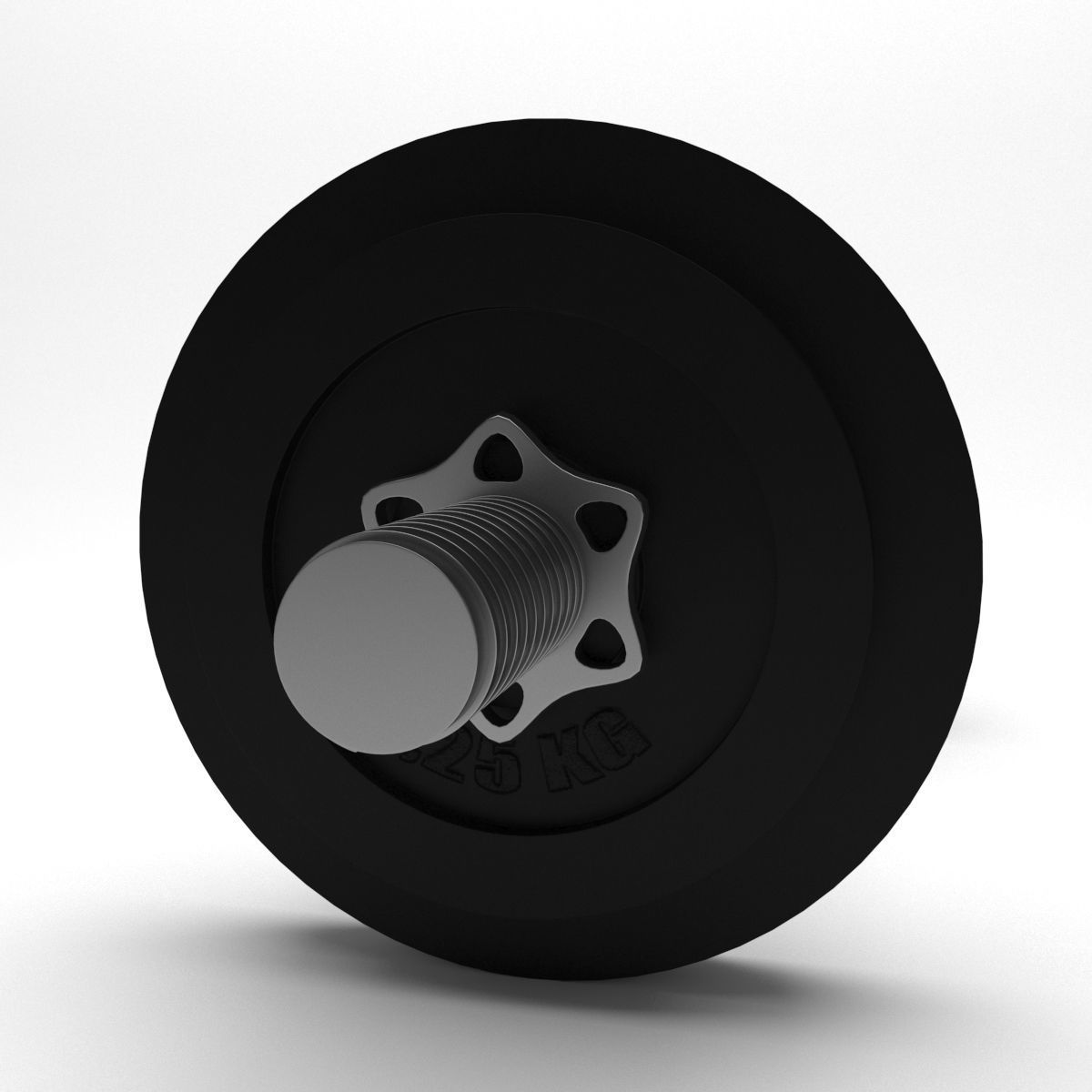 Dumbbell wheel with screw 3D model_3