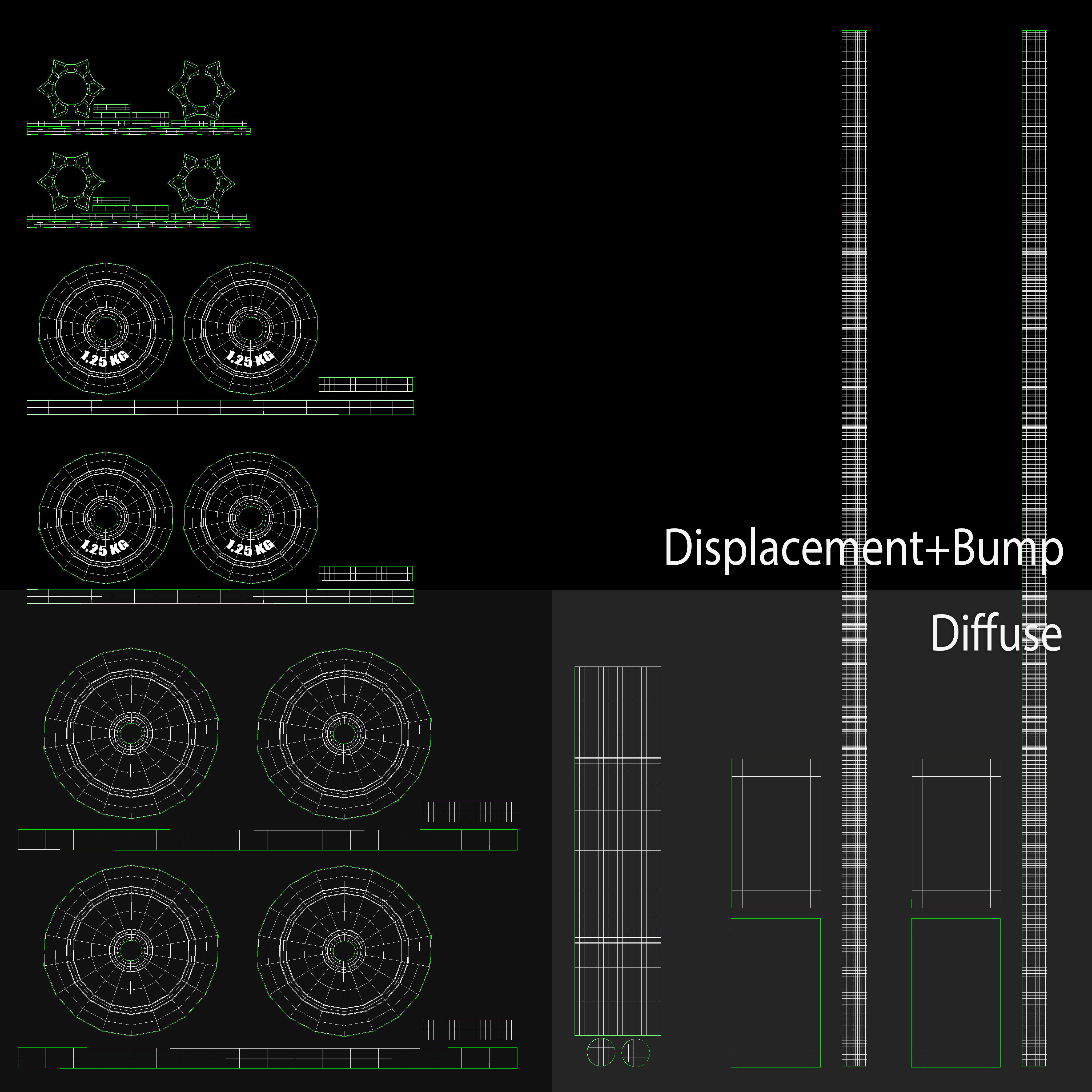 Dumbbell wheel with screw 3D model_17