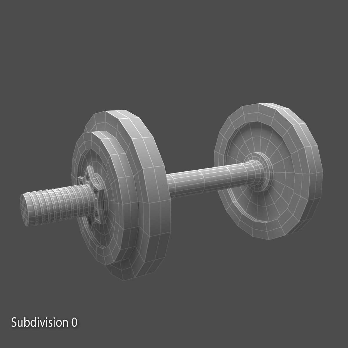 Dumbbell wheel with screw 3D model_8