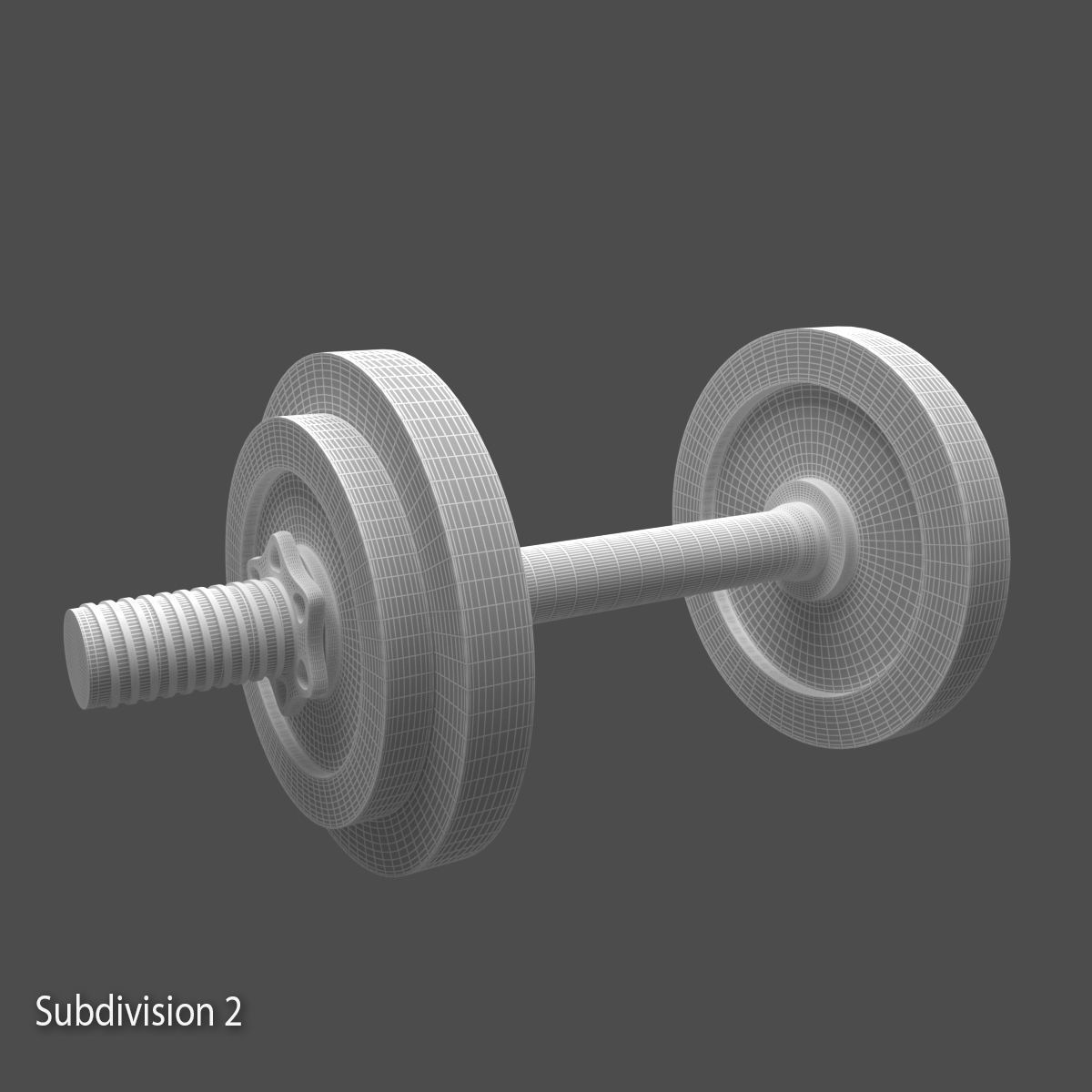 Dumbbell wheel with screw 3D model_10