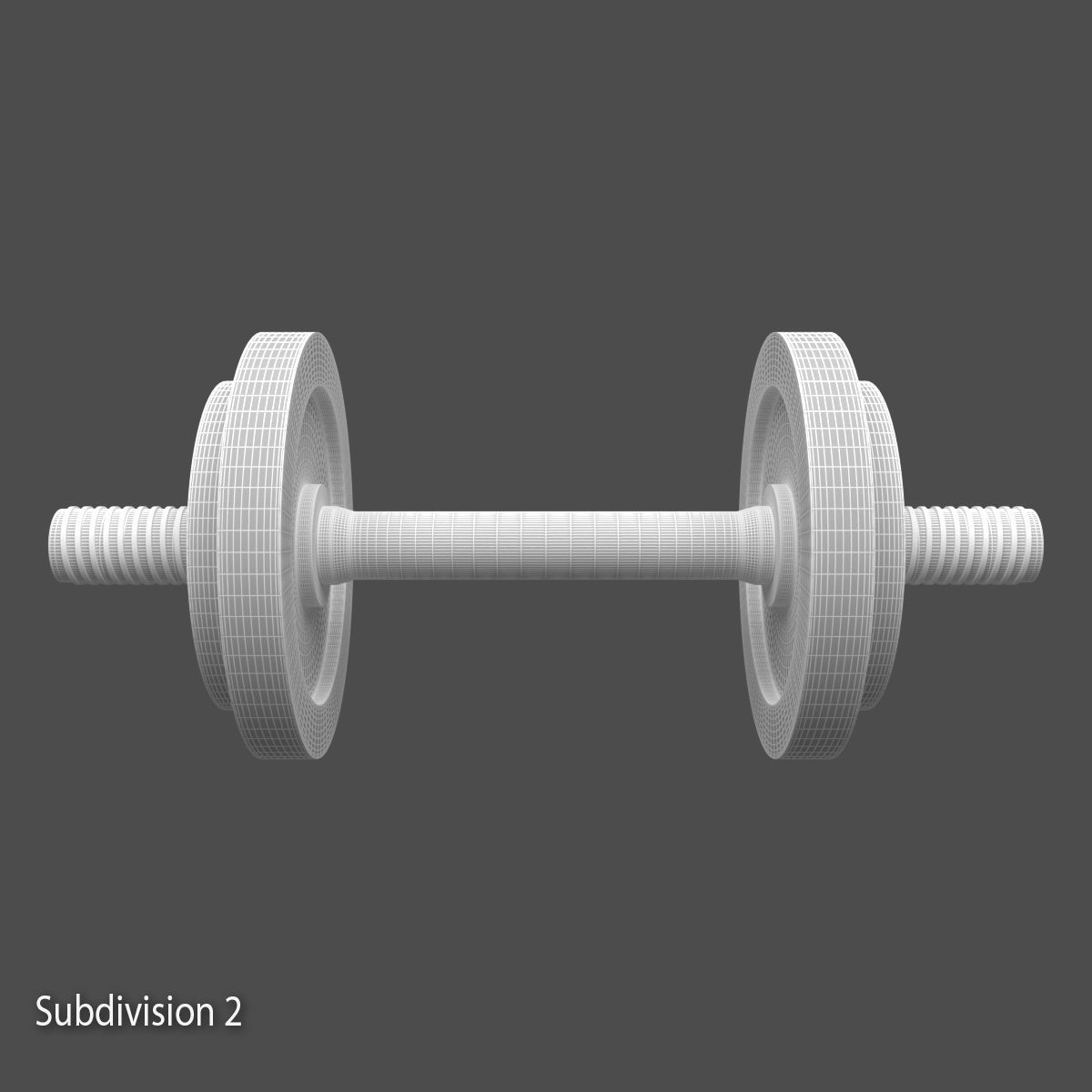 Dumbbell wheel with screw 3D model_16