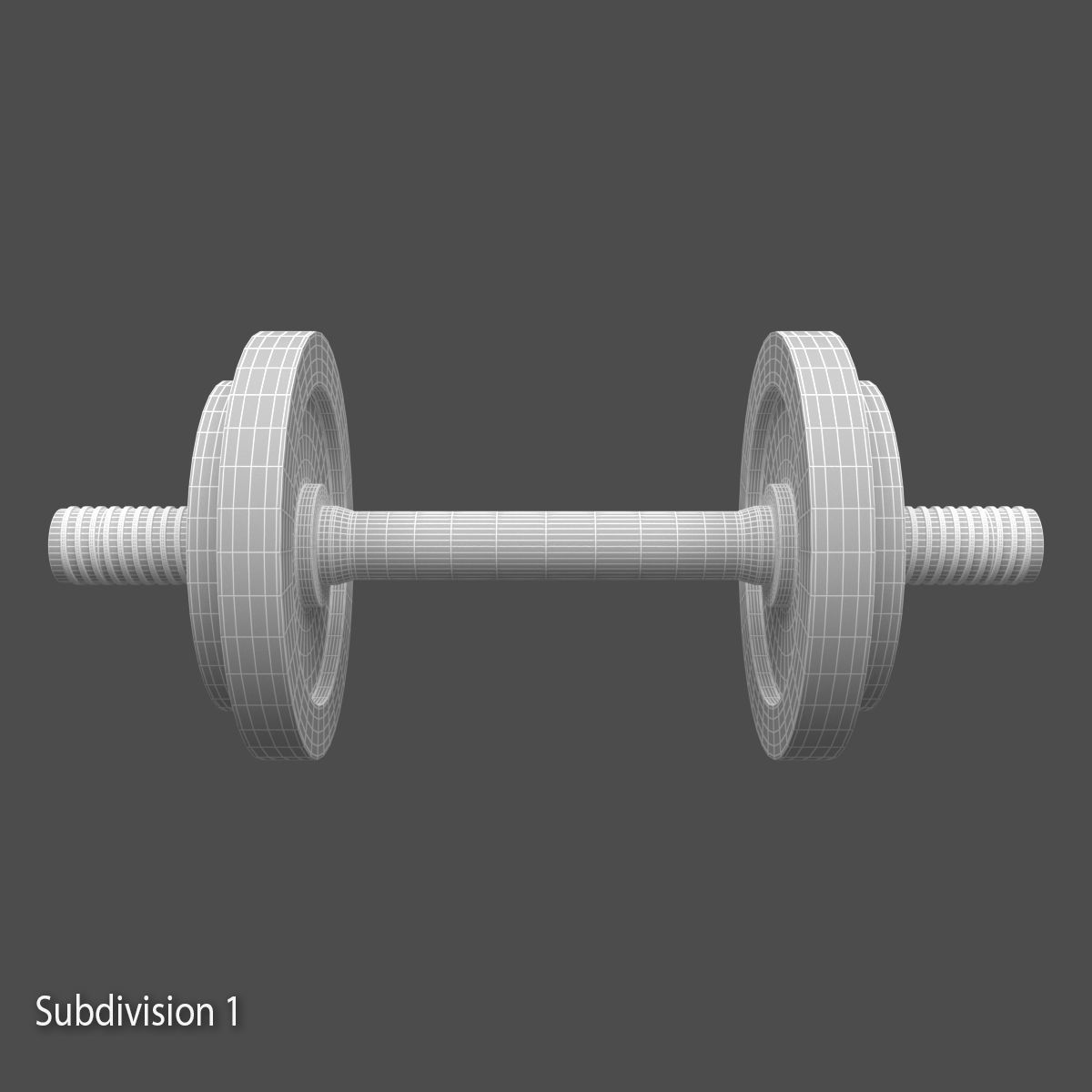 Dumbbell wheel with screw 3D model_15