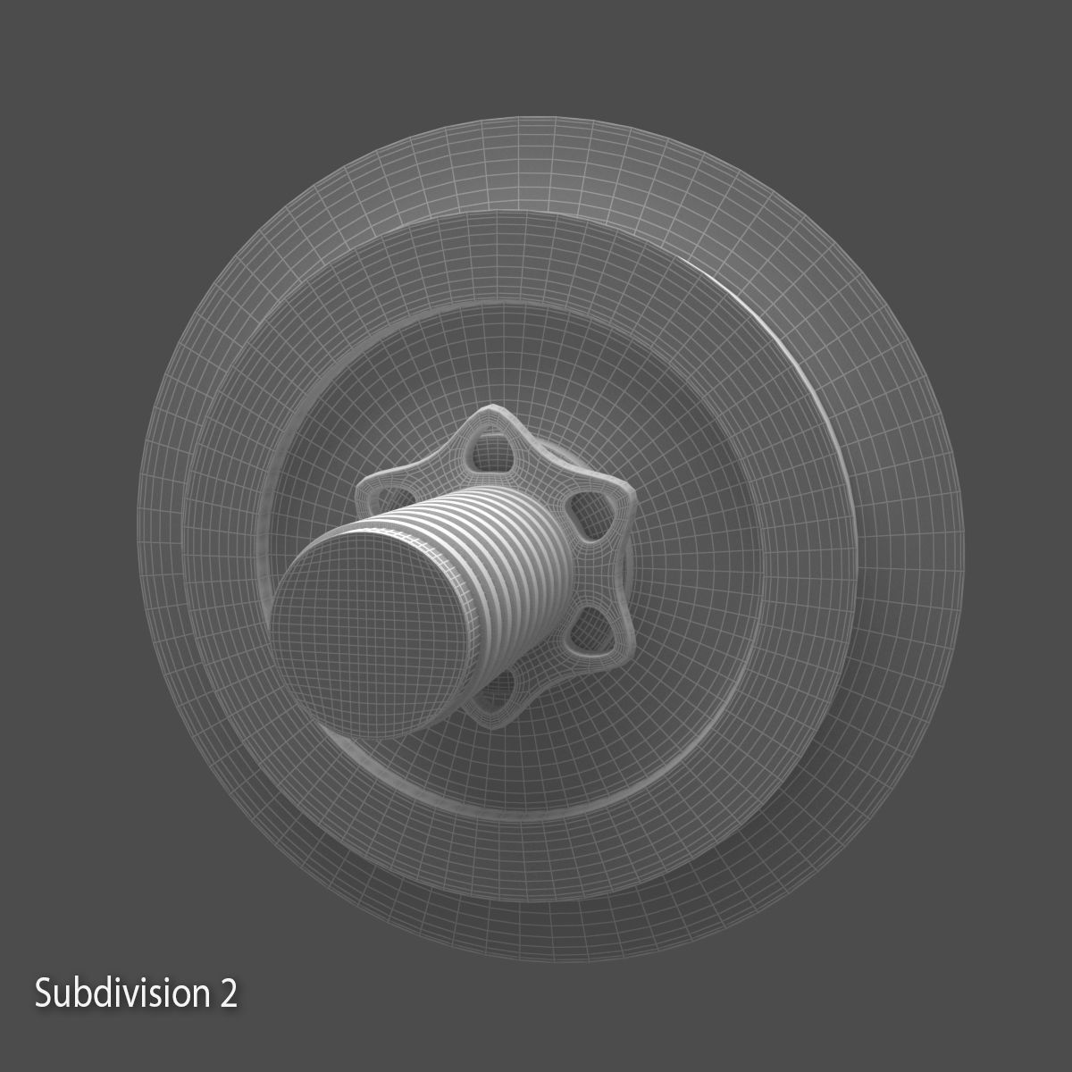 Dumbbell wheel with screw 3D model_13